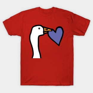 Gaming Goose Portrait Stealing Very Peri Periwinkle Valentines Day Heart T-Shirt